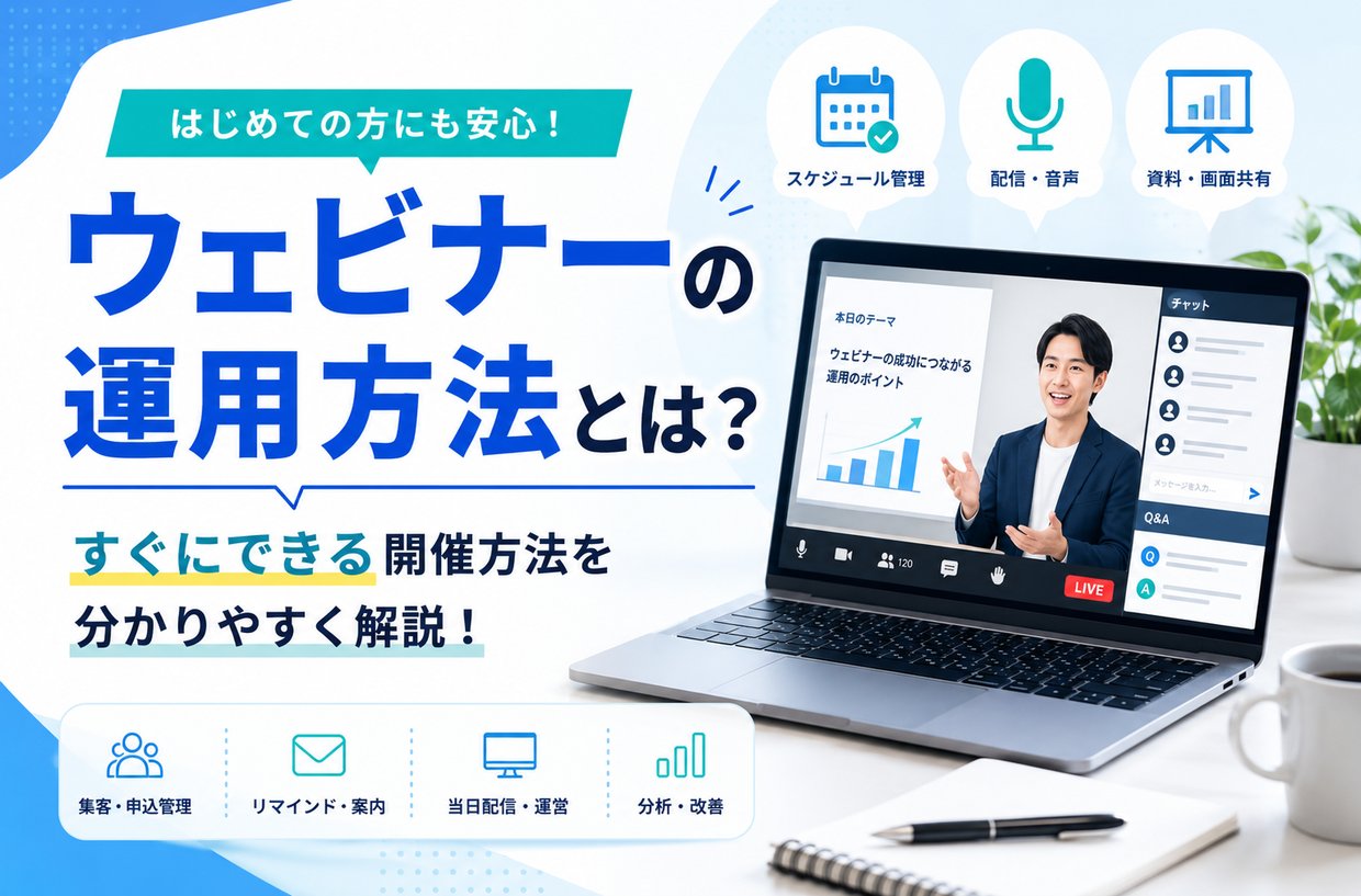 ウェビナーの運用方法とは？すぐにできる開催方法を分かりやすく解説！